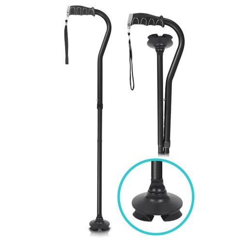 Black offset swivel cane