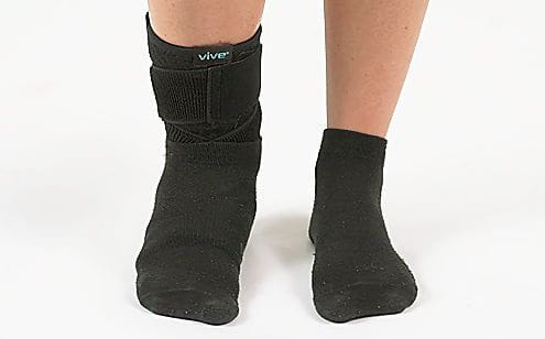 Ankle brace support covered with socks