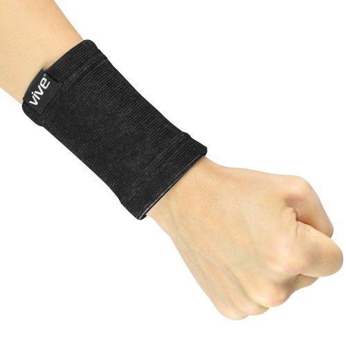 Black bamboo wrist compression sleeve by Vive 